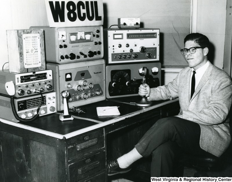 Historical Photo of Man with Radio Equipment